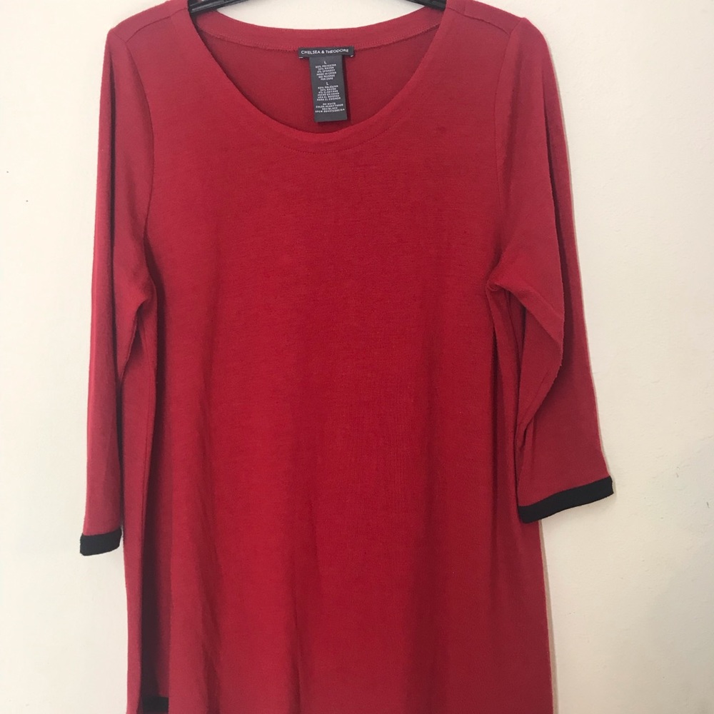 Chelsea & Theodore Top- Red size Large
